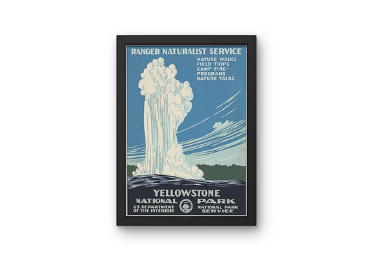 Vintage Yellowstone Park Travel Art Painting