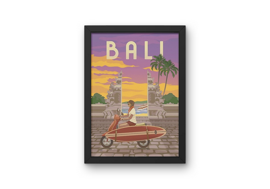 Vintage Bali Scooter Travel Art Painting
