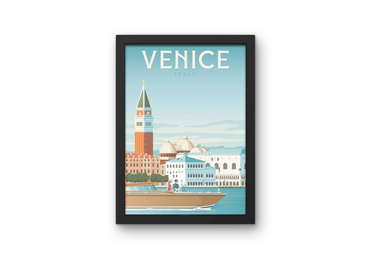 Vintage Venice City Travel Art Painting
