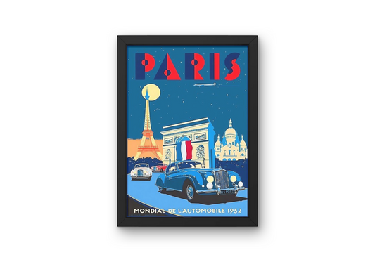 Vintage Paris City Travel Art Painting