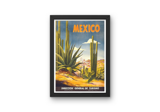 Vintage Mexico Desert Travel Art Painting