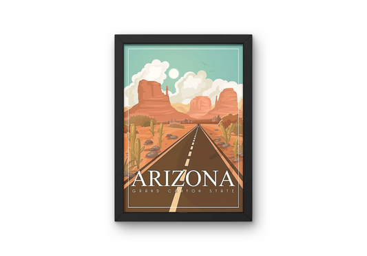 Vintage Arizona Highway Travel Art Painting
