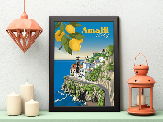 Vintage Amalfi City Poster