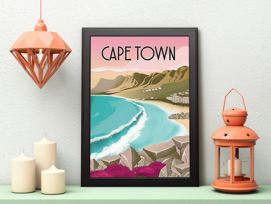 Vintage Cape Town Beach Poster