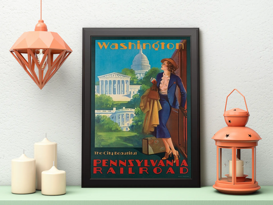 Vintage Washington Illustration Poster