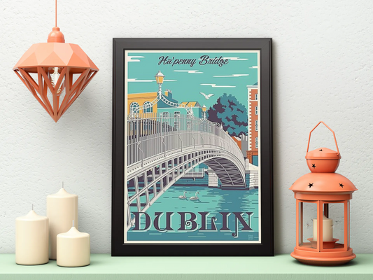Vintage Dublin Bridge Poster