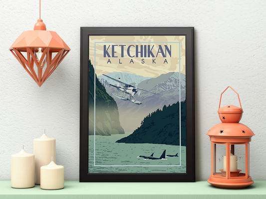 Vintage Seaplane in Ketchikan Poster