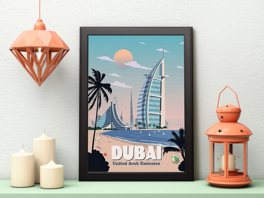 Vintage Dubai Beach Poster