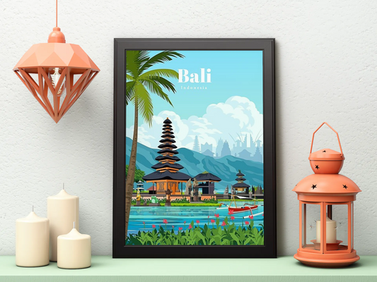 Vintage Bali River Poster