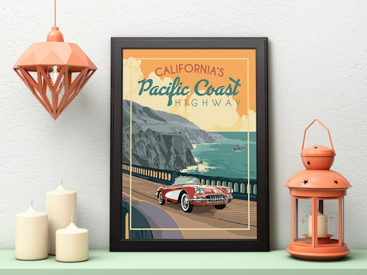 Vintage California Pacific Coast Poster