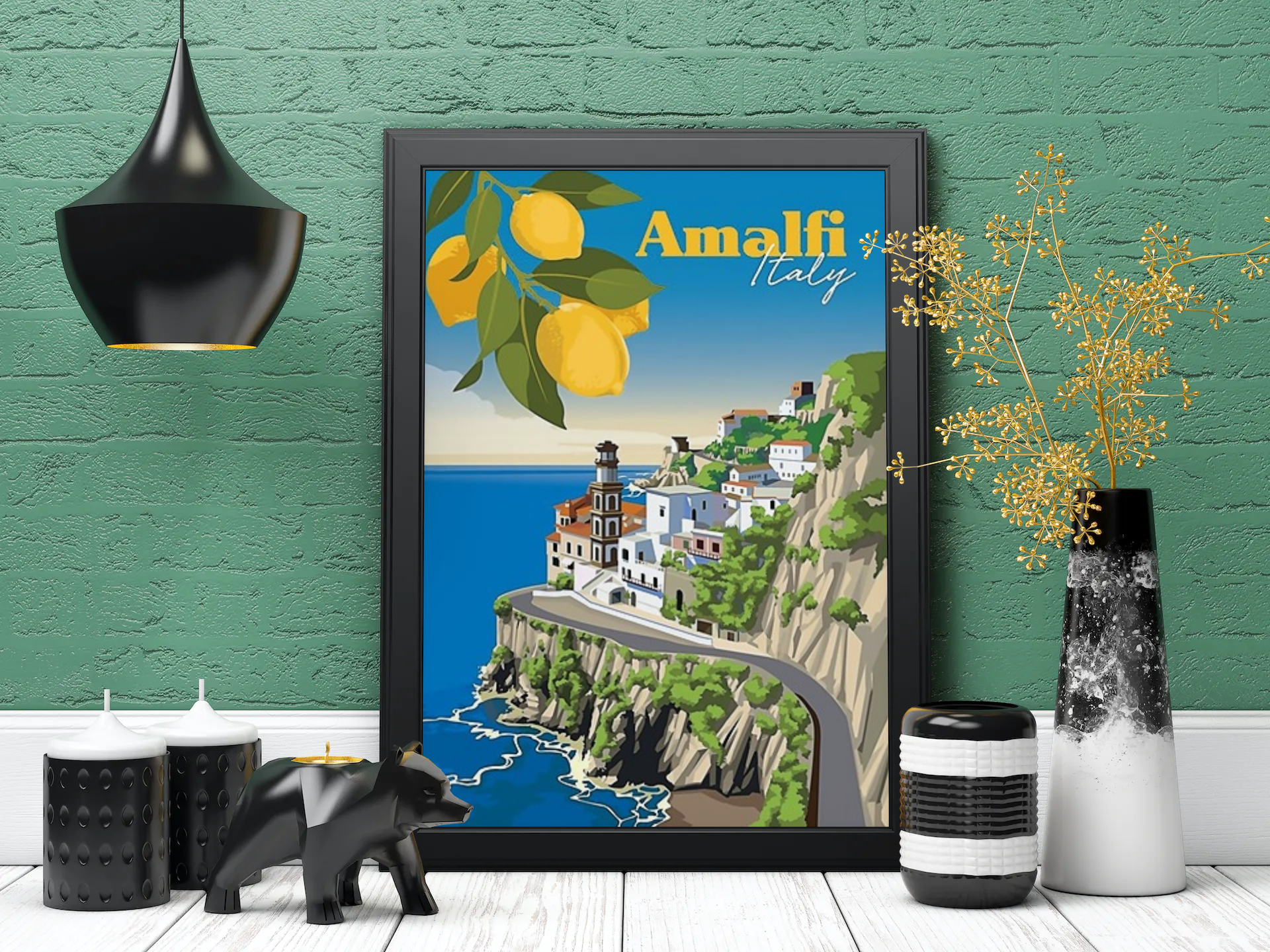 Vintage Amalfi City Poster