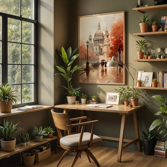 Vintage London Artwork in a Lifestyle Setting