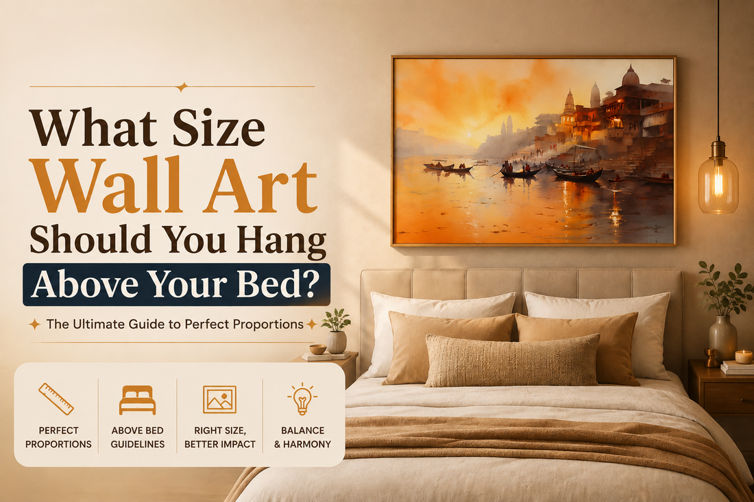 what size of wall art you hang above the bed