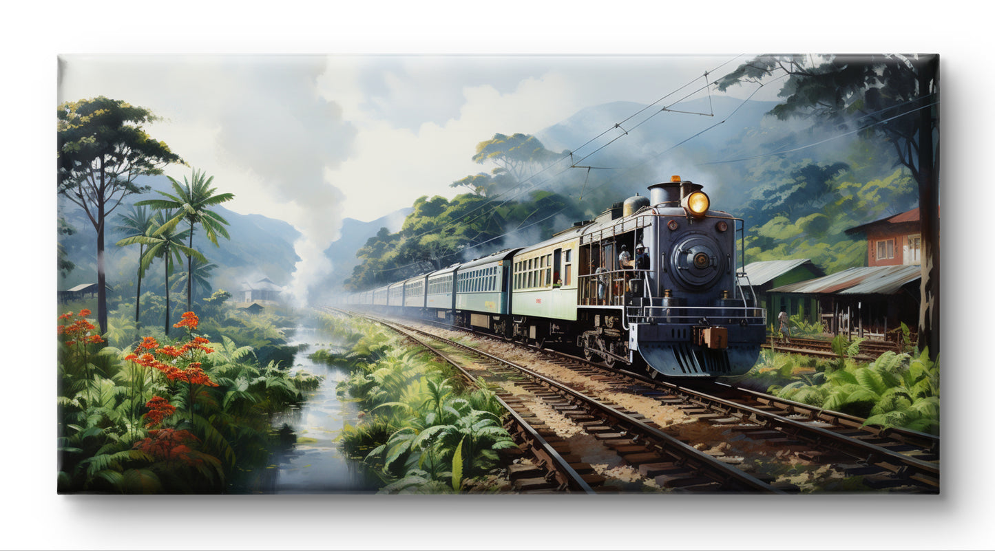 Western Ghats Railway  Indian Art Landscape Painting