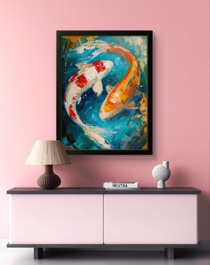 Koi Fish Pond - Feng Shui Paintings