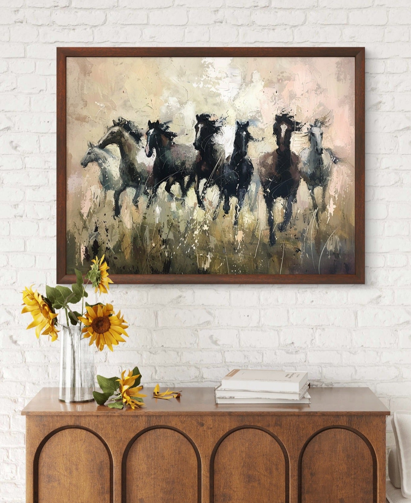 Buy Wall Art Abstract Seven Running Horses Painting by TravelArty