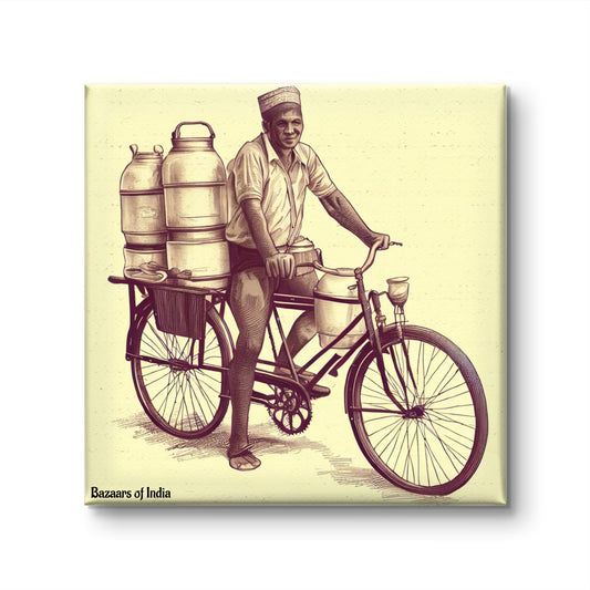 The Milk Guy by Bazaars of India (Framed Art Print)