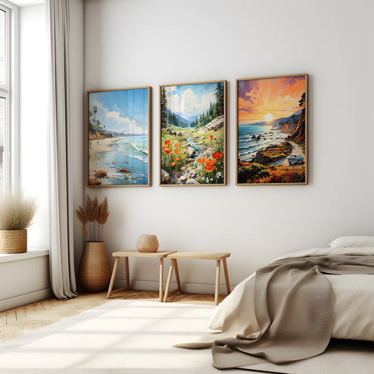 California Dreaming - Gallery Wall Set of 3 Framed Art