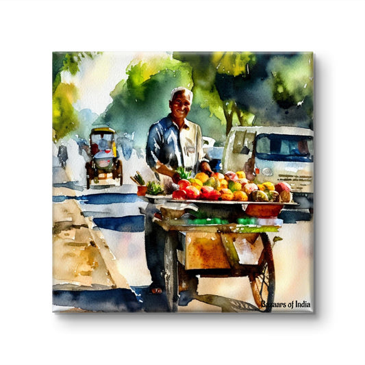 Fruit ki Theli by Bazaars of India (Framed Art Print)