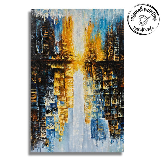 City Reflections (Canvas Oil Painting - 80X120 cm)