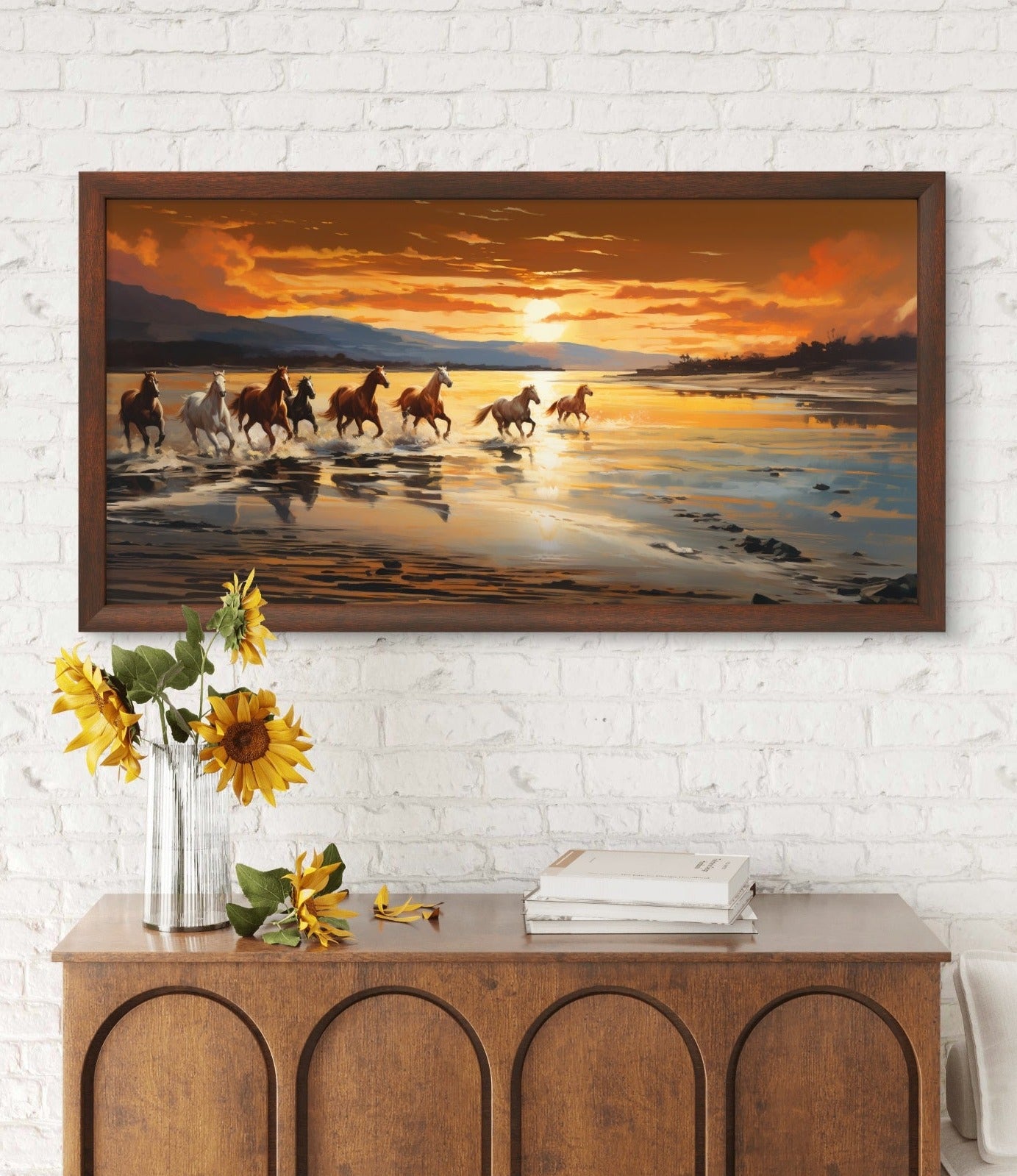 Scenic Seven Horses Painting by TravelArty | Painting for Living Room