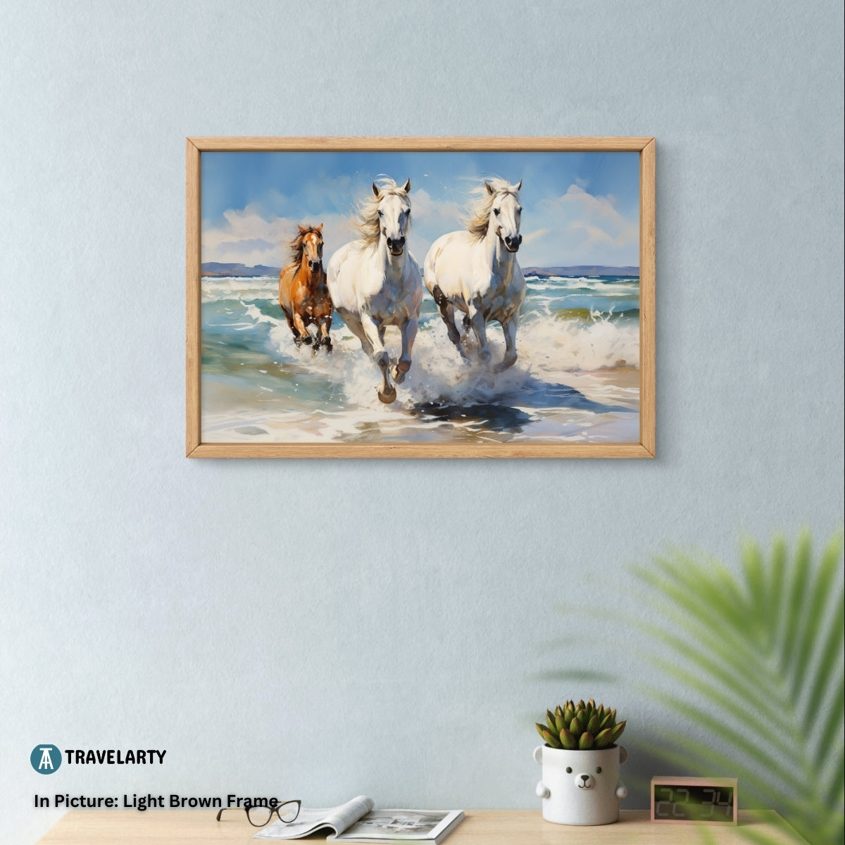 Beachside Stallions Canvas Painting