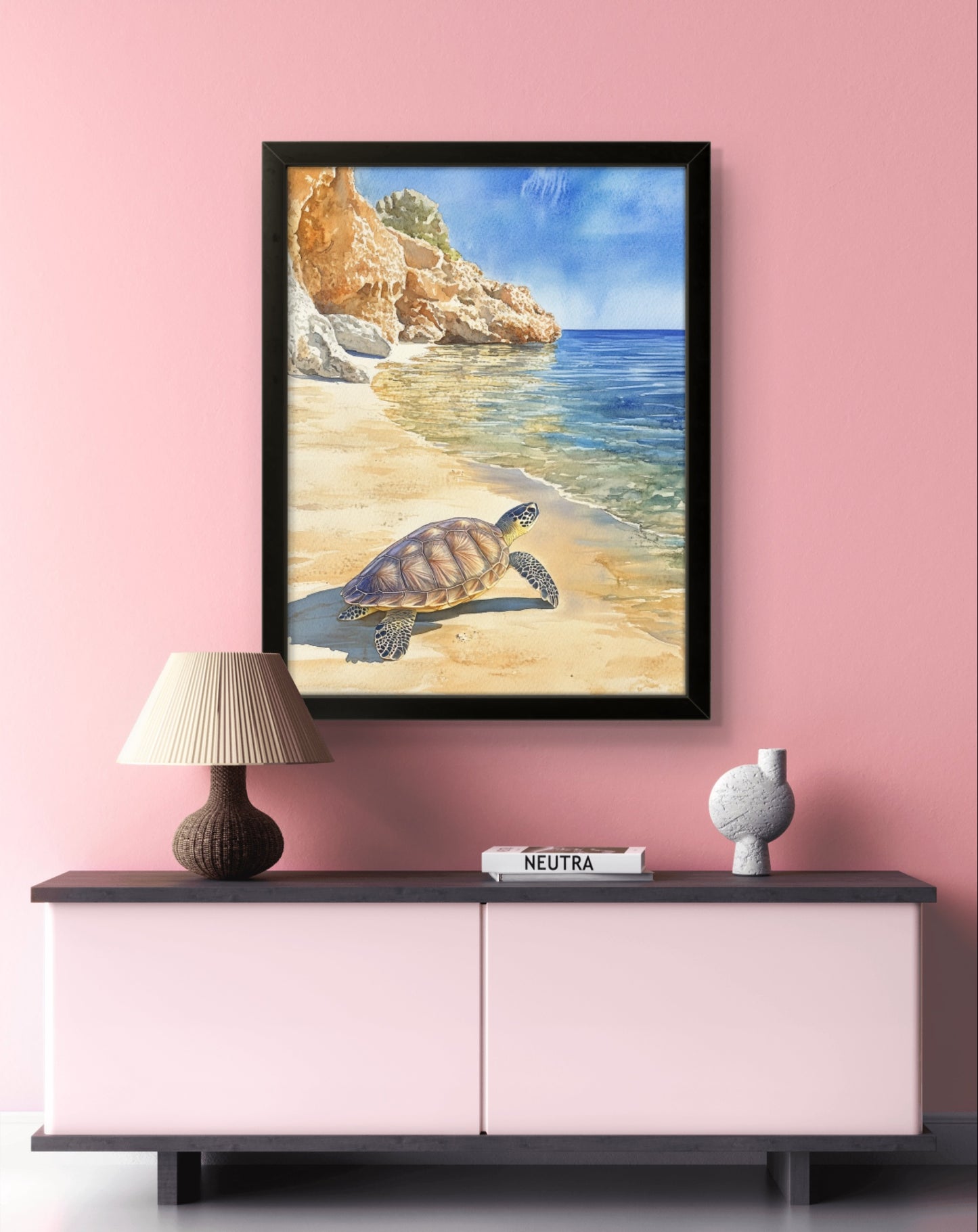 Turtle On The Beach - Feng Shui Paintings