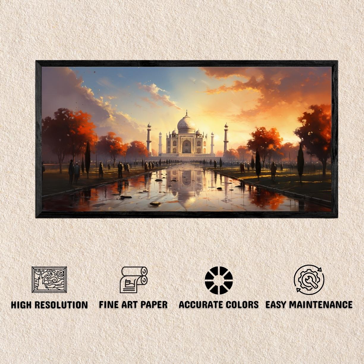 Taj Mahal Autumn  Indian Art Landscape Painting