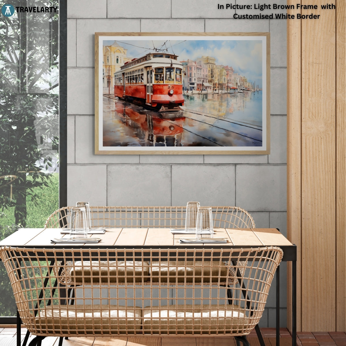 Coastal Tram Canvas Painting