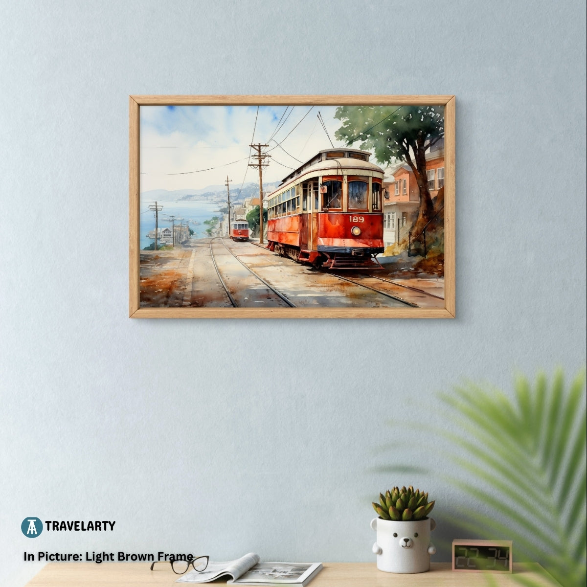 Buy Wall Art Tram Ascending the Hill by Californian Kaleidoscope