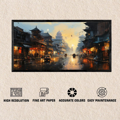 Calcutta Chinatown  Indian Art Landscape Painting