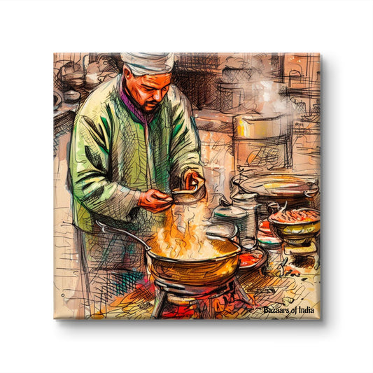 Chaiwala by Bazaars of India (Framed Art Print)