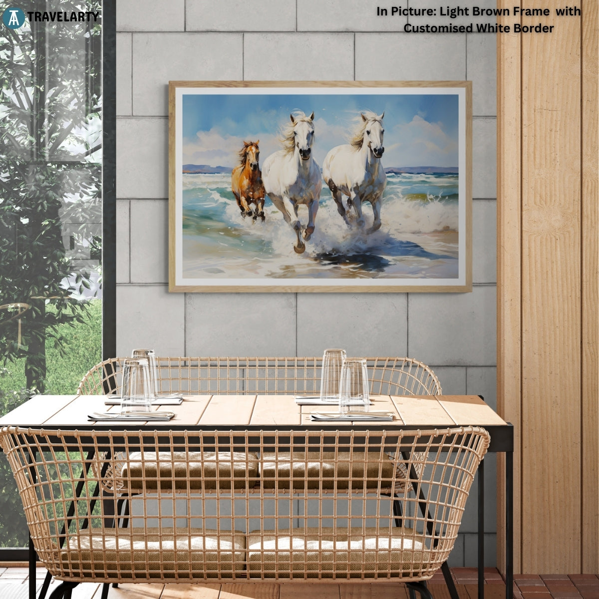 Beachside Stallions Canvas Painting