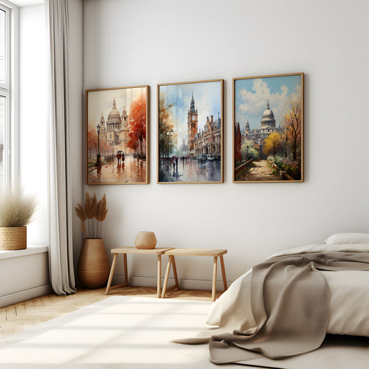 Elegance in Autumn - Gallery Wall Set of 3 Framed Art