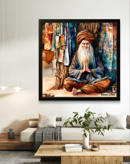 The Hermit by Bazaars of India (Framed Art Print)