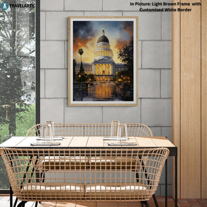 Capitol Building Nightfall Canvas Painting