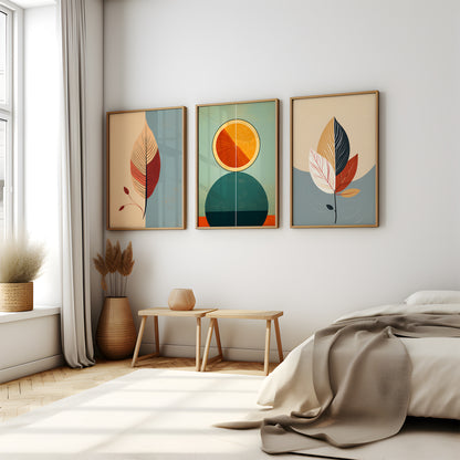 Leaf & Citrus Bliss - Gallery Wall Set of 3 Framed Art