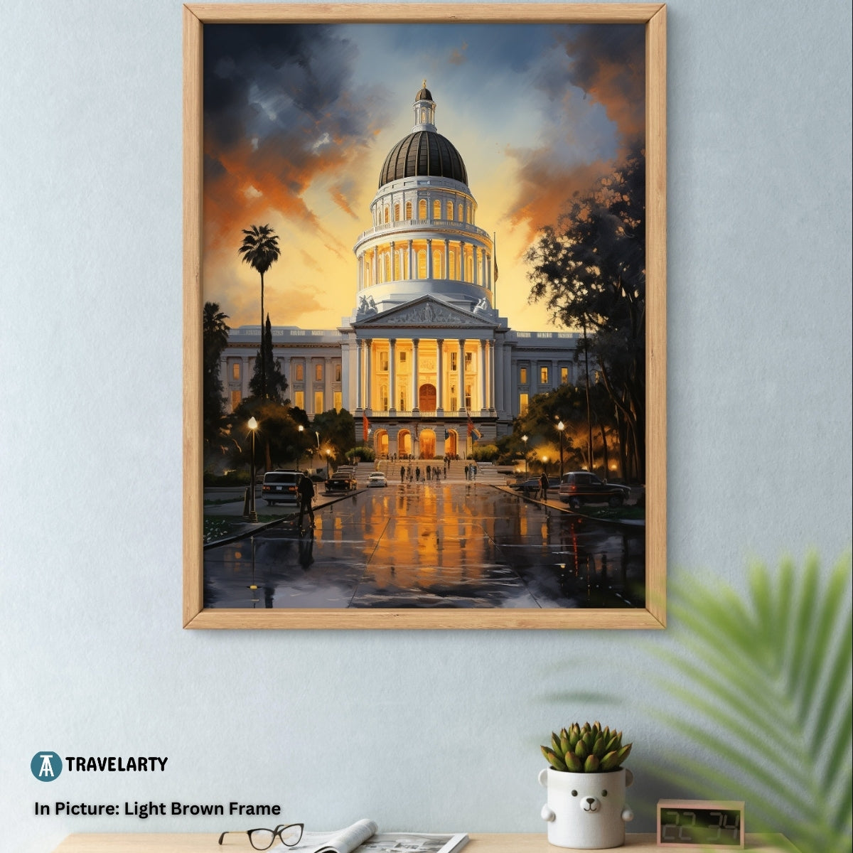 Capitol Building Nightfall Canvas Painting