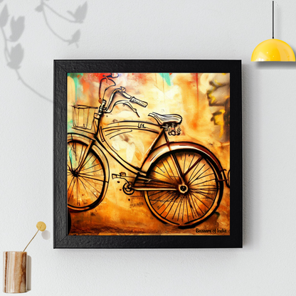 Bicycle on the Wall Indian Art wall decor
