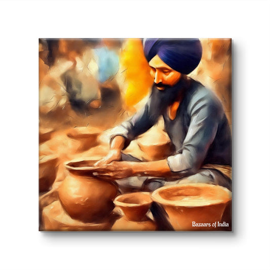 The Potter by Bazaars of India (Framed Art Print)