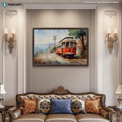 Buy Wall Art Tram Ascending the Hill by Californian Kaleidoscope