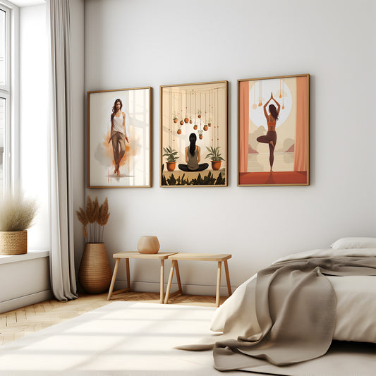 Zen Harmony - Gallery Wall Set of 3 Framed Art