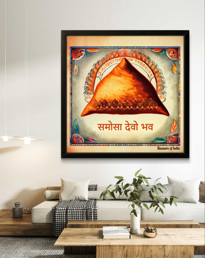 I am the Samosa by Bazaars of India (Framed Art Print)