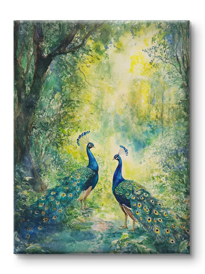 Buy Wall Art Peacocks in the Forest - Vaastu Paintings