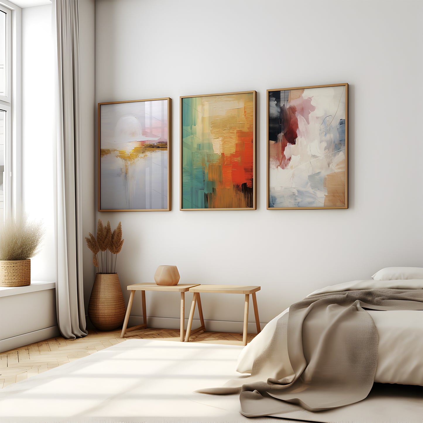 Shades of Serenity - Gallery Wall Set of 3 Framed Art