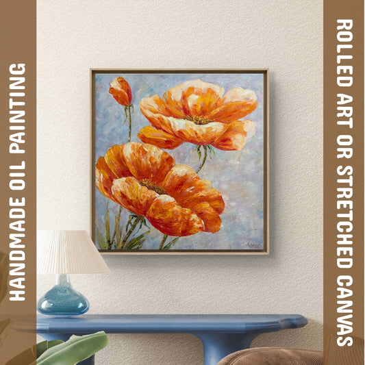 Amber Bloom (Canvas Oil Painting - 80X80 cm)