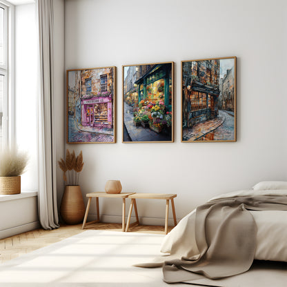 City Corner Trio - Gallery Wall Set of 3 Framed Art