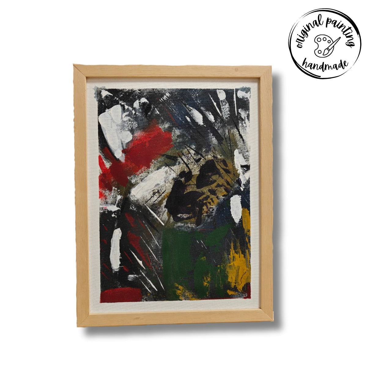 The Edge of Darkness by Raman Singh (Acrylic Painting on Canvas - 12X16 inches with Italian Wood Natural Frame)