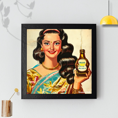 Vintage Hair Oil Ad Indian Art wall dŽcor