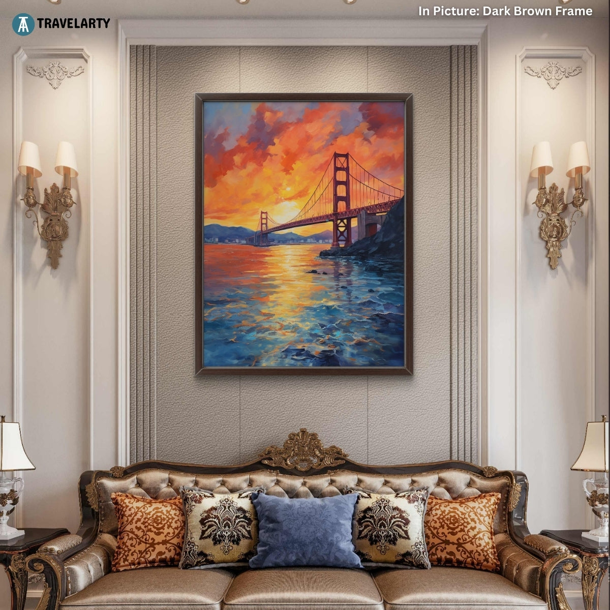 Golden Gate Sunrise Canvas Painting